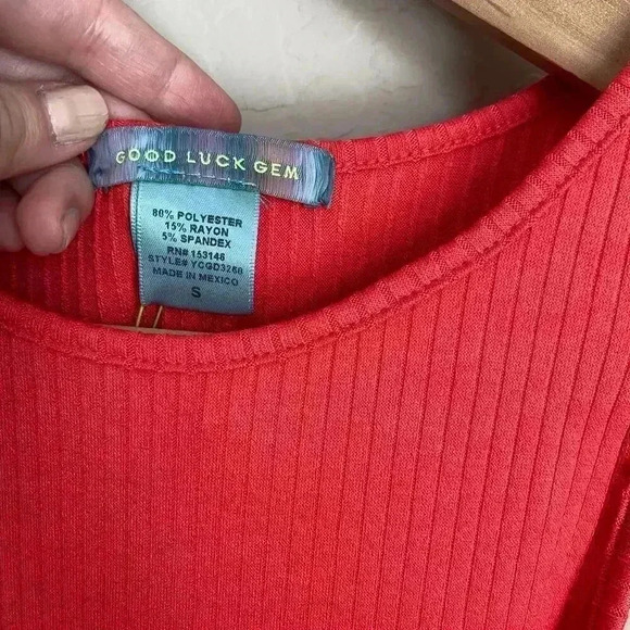 GOOD LUCK GEM Ribbed Tie Waist Slit Midi Dress - Picture 12 of 12